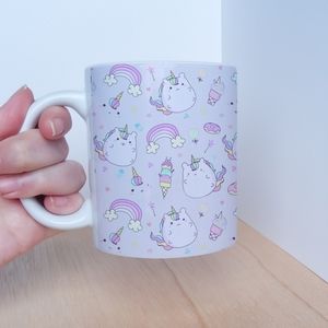 Kawaii Unicorns, Ice cream and Rainbows mug